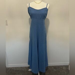 Abercrombie and Fitch Sweetheart Neckline Linen Cotton Blend Maxi Dress